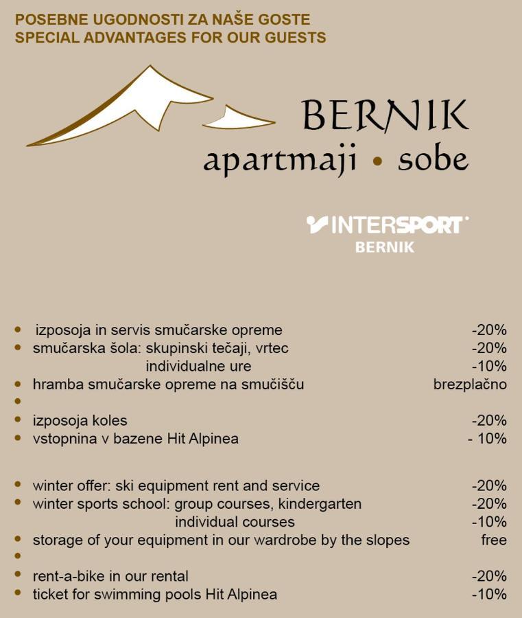 קרנייסקה גורה Apartment Bernik II מראה חיצוני תמונה